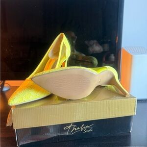 Thalia Sodi Yellow Lace Heels